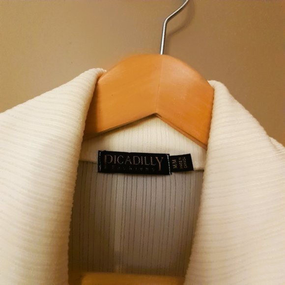 NWOT Open Cardigan Sz M-L Ivory 3/4 sleeve sweater Cream Made in Canada - Picture 10 of 11